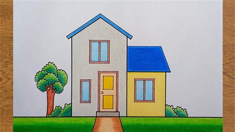 Cara Menggambar Rumah Untuk Pemula Beautiful House How To Draw A
