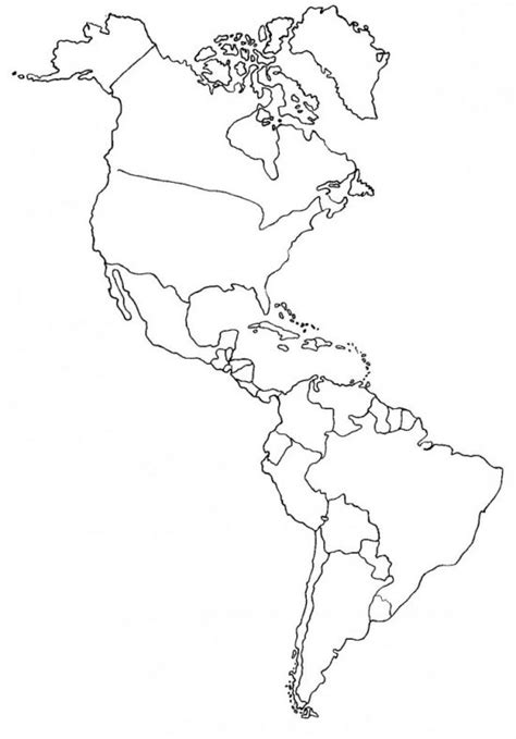 Mapa De Continente Americano Con Siluetas De Paises Información Imágenes