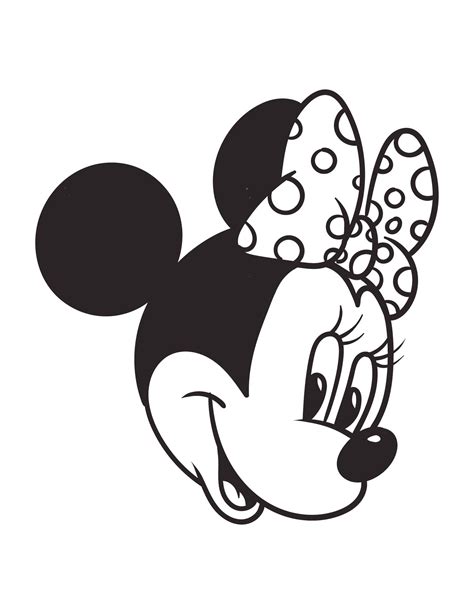 Minnie Mouse Outline Png White