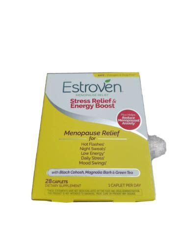 Estroven Menopause Relief Stress Relief And Energy Boost 28 Caplets Exp