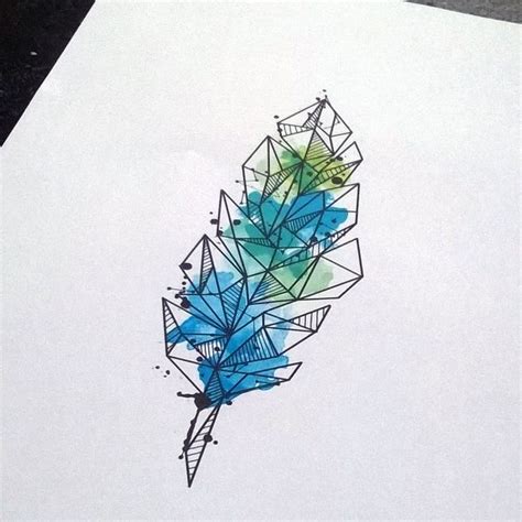 Pin By Ash On Drawings Feather Tattoos Geometric Tattoo Feather Tattoo