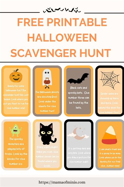 Halloween Scavenger Hunt Free Halloween Printable