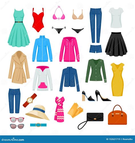 Women S Clothes Set Stock Vector Illustration Of Skirt 152621719