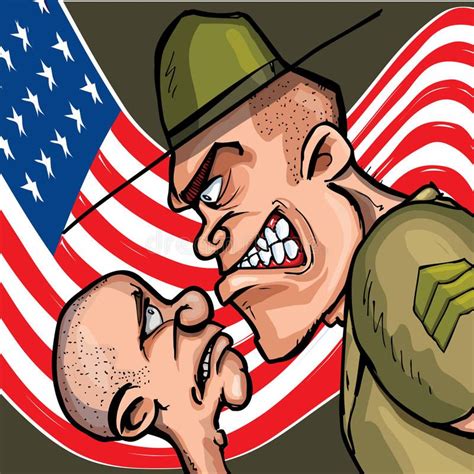 Illustration About Angry Cartoon Drill Sergeant Screaming At A Cadet