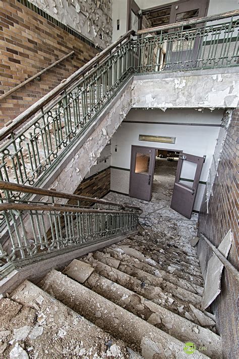 Stairwell Inside The Closed Scullin School In St Louis Missouri Old