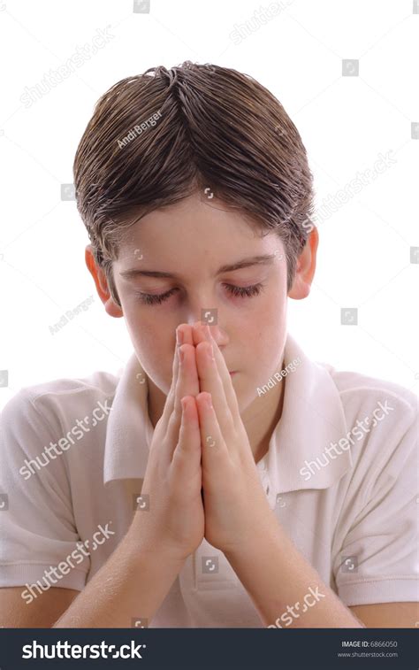 Young Boy Praying On White Vertical Stock Photo 6866050 Shutterstock