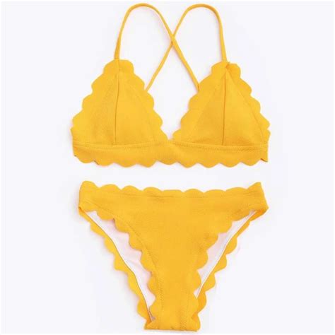 swimwear women yellow bikini sexy swimsuit velvet bikinis swimming hot sex picture