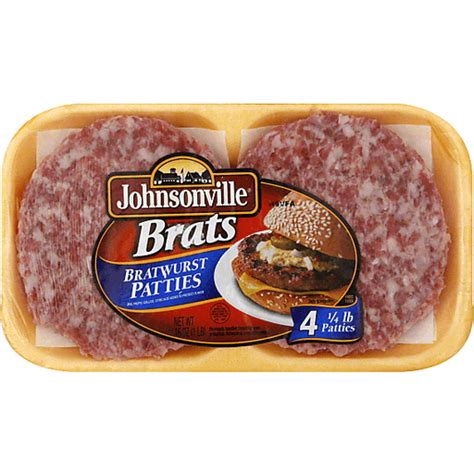 Johnsonville Grillers Original Brat Patties 4ct 16oz Tray Beef