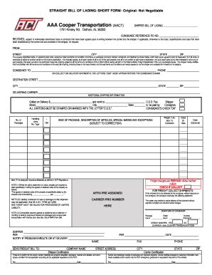 An inland bill of lading is a document that establishes an agreement between a shipper and a transportation company for the transportation of goods. AAA COOPER BILL OF LADING PDF