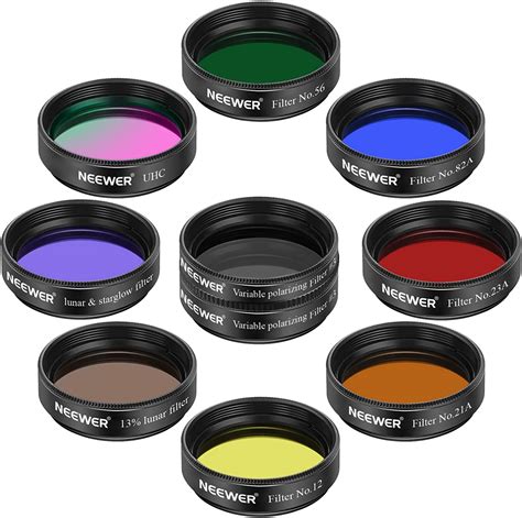 Neewer 125” Telescope Eyepiece Filter Set 10 Pack 5 Planetary Color