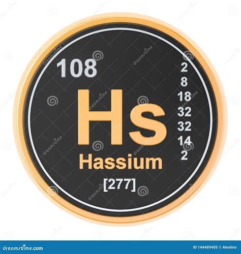 Hassium Hs Element Symbol From Periodic Table Series Royalty Free