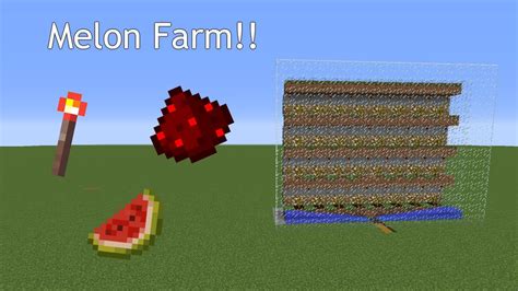 How To Make A Auto Matic Melon Farm In Minecraft Youtube