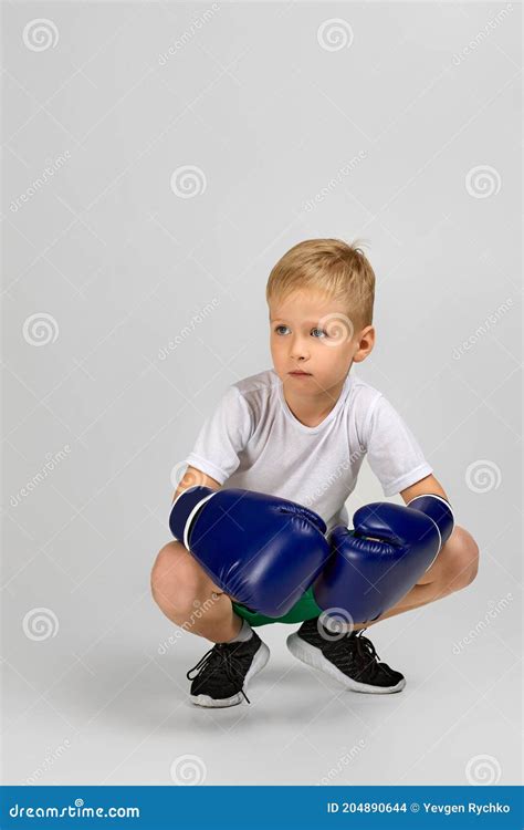 Boxing Fighter Boy In Boxer Gloves Stock Photo Image Of Background