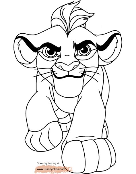 Lion smiling face coloring page : The Lion Guard Coloring Pages | Disneyclips.com