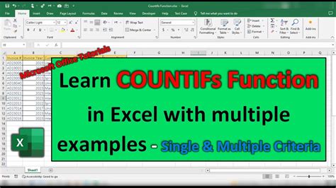 How To Use Countifs Function English Excel Functions Youtube