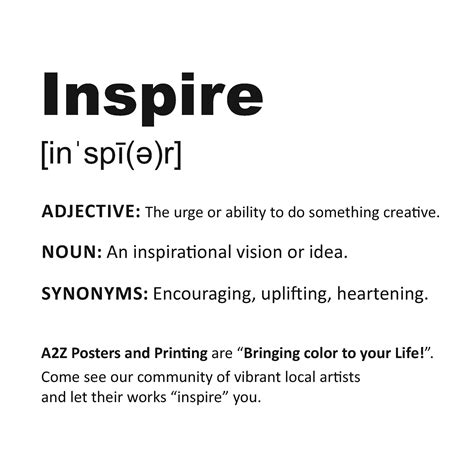 “inspire” Adjective The Urge Or Ability To Do Something Creative Noun