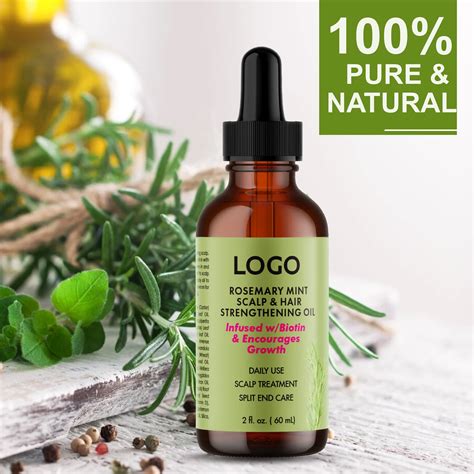 Private Label Best Strengthening Organic Nourishing Shine Smoothing Peppermint Rosemary Hair