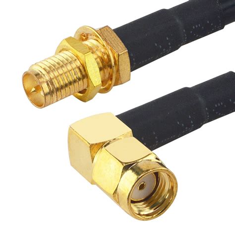 10 Pieces Rf Cable Rp Sma Male Right Angle 90 Degree To Rp Sma Female