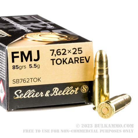 50 Rounds Of Bulk 762 Tokarev Ammo By Sellier And Bellot 85gr Fmj