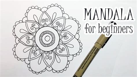 How To Draw A Flower Mandala For Beginners Step By Step Easy Youtube