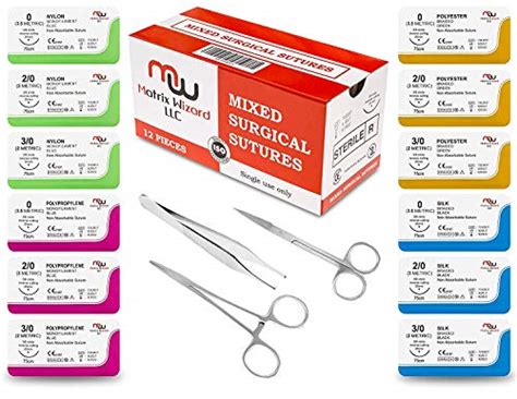 New Mixed Sterile Suture Threads With Needle Plus Tools Non