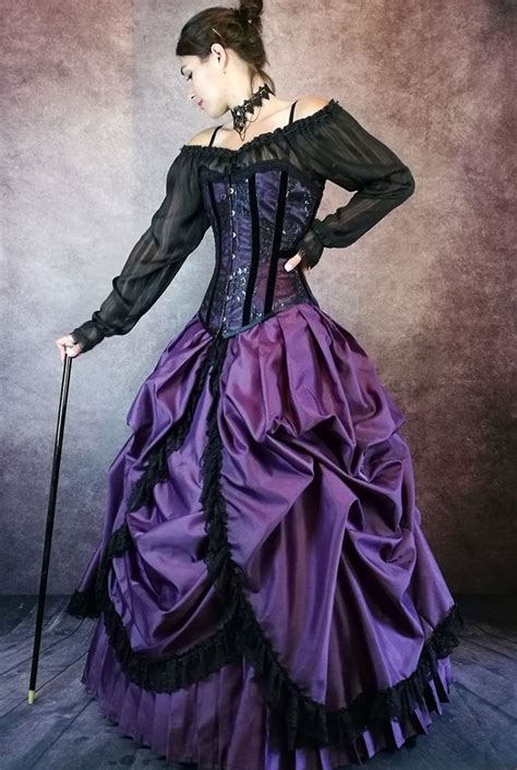 Gothic Victorian Purple Bridal Ensemble Corset Wedding Dress Etsy