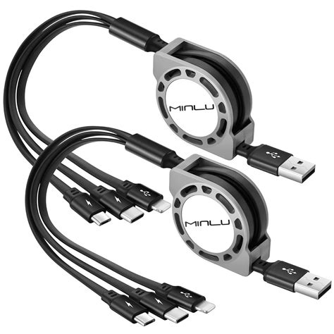 Buy Multi Charging Cable 3a 2pack4ft 3 In 1 Retractable Fast Charger