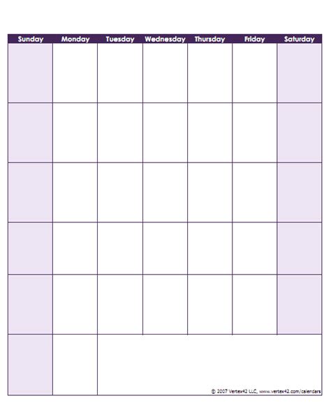 Blank Calendar Grid Printable Example Calendar Printable Free