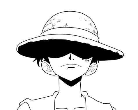 Primeira Lineart Luffy By Animemaniaco Luffy Black And White