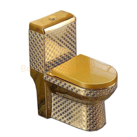 Luxury Design Bathroom Golden Wc One Piece Siphoinc Flushing Gold