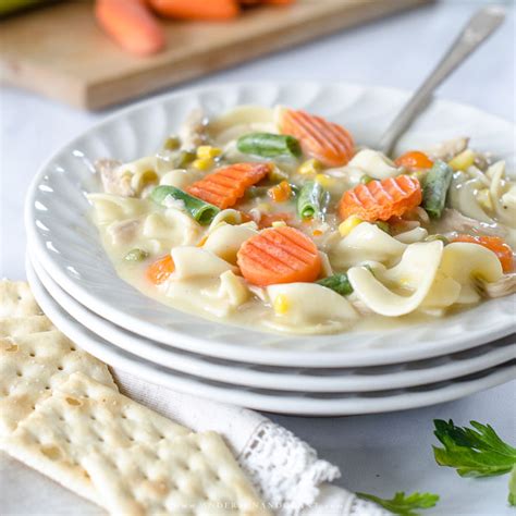 *add half a green or red pepper with the mushrooms. Quick and Easy Creamy Chicken Noodle Soup | ANDERSON+GRANT