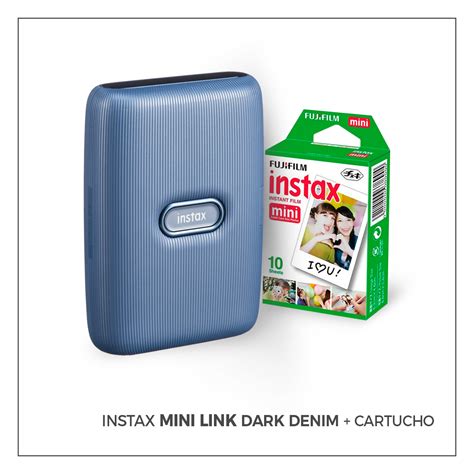 Fujistore Impresora Instax Mini Link Dark Denim Cartucho X 10unds