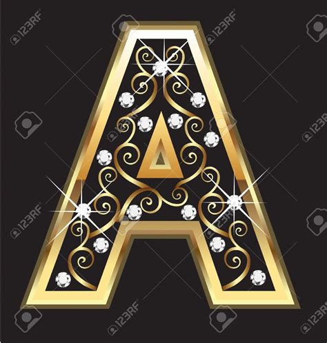A Gold Letter With Swirly Ornaments 14kgold Gold Letters Alphabet