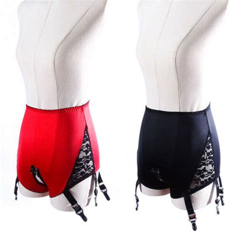 Women Sexy Lace Garter Belt Panty W 6 Straps Crotchless Suspender Belt Girdle Ebay