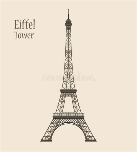 Eiffel Tower Outline Silhouette Stock Illustration Illustration Of