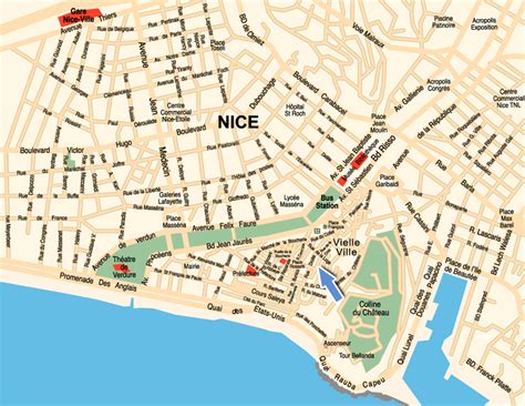 Old Town Nice France Map