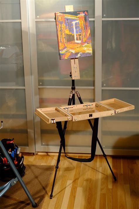 Tripod Easel And Palette Case Painting On Easel With Case Open Art