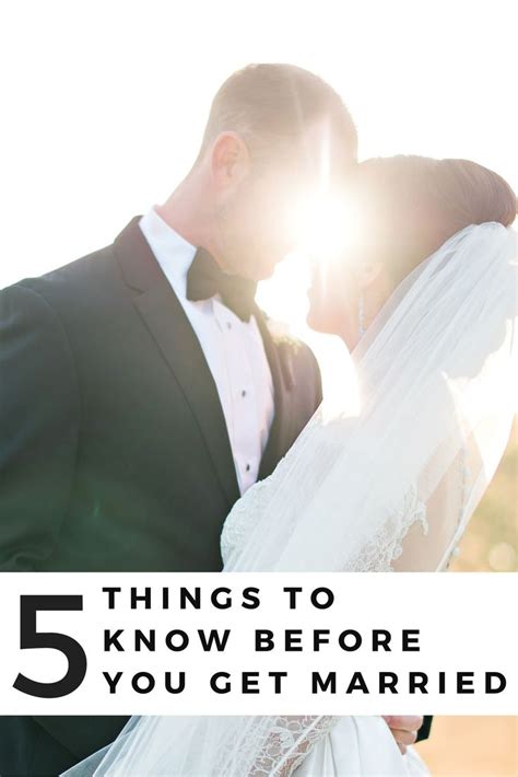 a bride and groom kissing in front of the sun with text that reads 5 things to know before you
