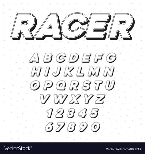 Speed Racing Sport Italic Font With Letters And Vector Image Ad
