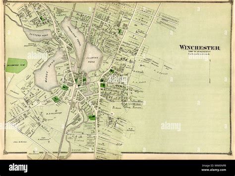 Map Of Winchester 1875 Stock Photo Alamy