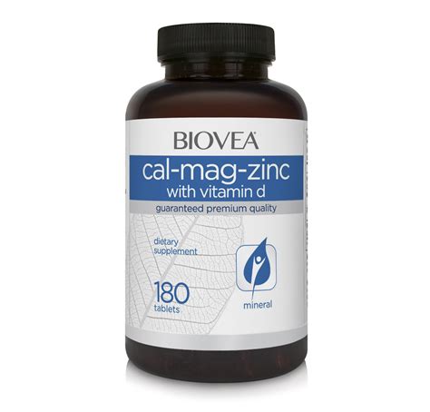 Cal Mag Zinc 180 Tablets Biovea Dietary Supplements