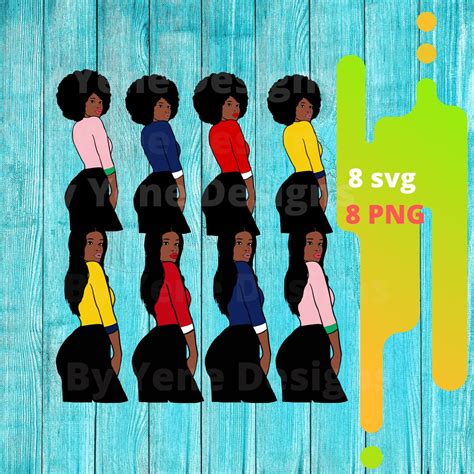 African American Svg Png Afro Lady Clipart Friends Sorority Girls