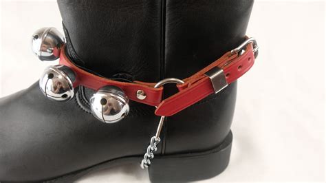 Smooth Nickel Plated Leather Boot Bells In Red Brown And Black Made By Amish Craftsmen Pair Of