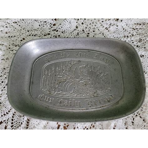 wilton dining vintage wilton armetale give us this day our daily bread pewter tray poshmark