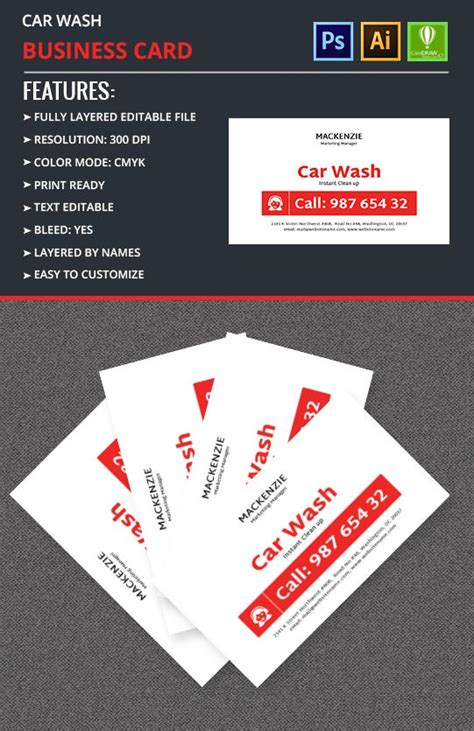 car wash business card template  premium templates