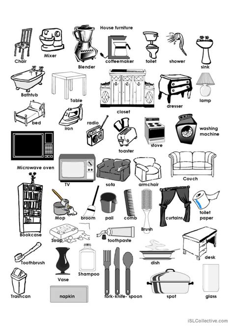 House Furniture English Esl Worksheets Pdf And Doc
