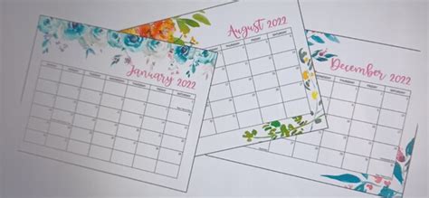 Customizable Printable Calendars Etsy