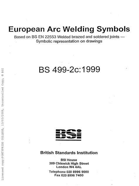 Bs 499 European Welding Symbols Pdf