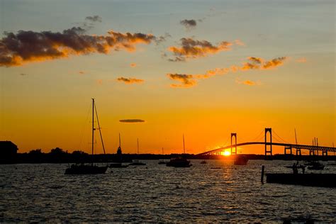 Newport Ri Sunset In The Harbor By Joe Bashour Redbubble