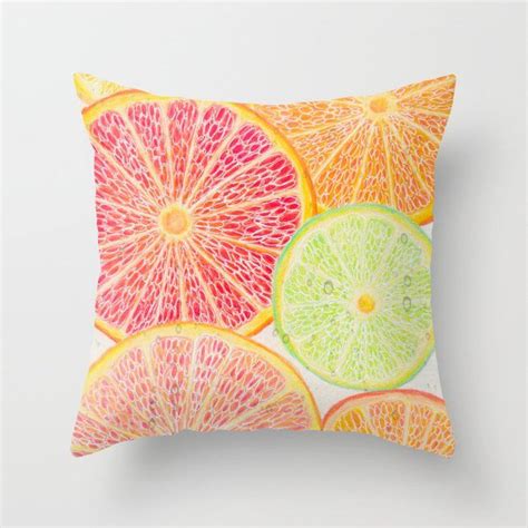 Citrus Slices Throw Pillow By Melaniencreations Throw Pillows